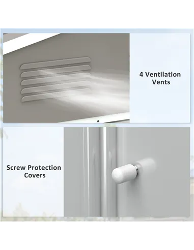 Outsunny 7.7 x 5.7ft Outdoor Garden Storage Shed, Metal Tool House with Ventilation and Sliding Doors, Light Grey