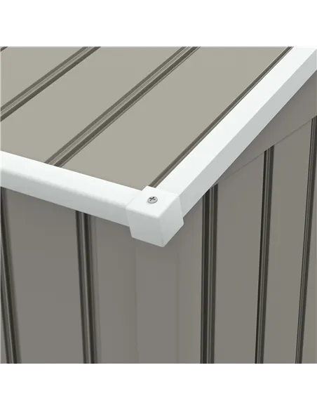 Outsunny 7.7 x 5.7ft Outdoor Garden Storage Shed, Metal Tool House with Ventilation and Sliding Doors, Light Grey
