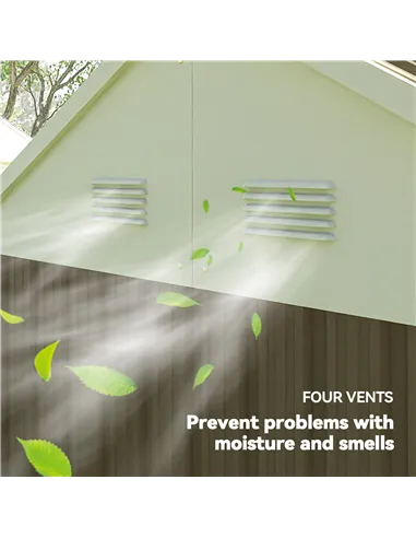 Outsunny 8 x 6 ft Galvanised Garden Shed, Outsoor Metal Storage Shed with Double Doors Window Air Vents for Patio, Lawn, Grey