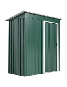 Outsunny 5 x 3ft Garden Storage Shed with Sliding Door and Sloped Roof Outdoor Equipment Tool, Green