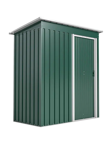 Outsunny 5 x 3ft Garden Storage Shed with Sliding Door and Sloped Roof Outdoor Equipment Tool, Green