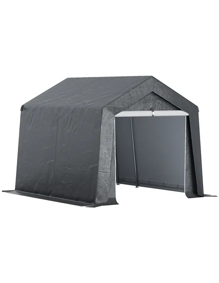 Outsunny 3.6 x 2.1m Portable Outdoor Shed, with Window - Dark Grey