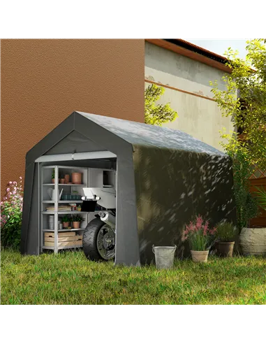Outsunny 3.6 x 2.1m Portable Outdoor Shed, with Window - Dark Grey