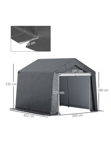 Outsunny 3.6 x 2.1m Portable Outdoor Shed, with Window - Dark Grey