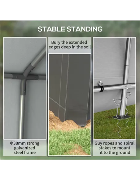 Outsunny 3.6 x 2.1m Portable Outdoor Shed, with Window - Dark Grey