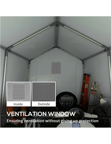 Outsunny 3.6 x 2.1m Portable Outdoor Shed, with Window - Dark Grey