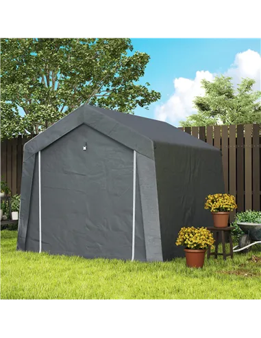 Outsunny 3.6 x 2.1m Portable Outdoor Shed, with Window - Dark Grey