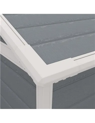 Outsunny 6'x4.5' Garden Storage Shed, Lockable Garden Shed with Double Doors, Window, Vent and Plastic Roof, Grey