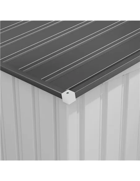 Outsunny 7 x 5ft Galvanised Metal Shed, with Sliding Door - White