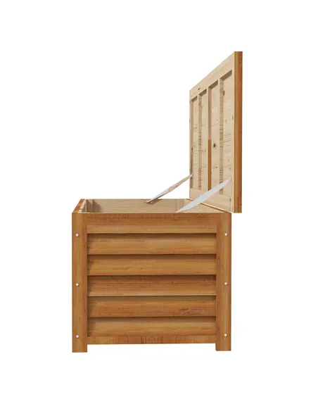 Outsunny 292L Outdoor Storage Box, Wooden Deck Box Garden Storage Container for Balcony, Porch, Poolside, Light Brown