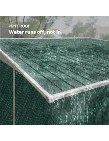 Outsunny Garden Metal Storage Shed Outdoor Metal Tool House with Double Sliding Doors and 2 Air Vents, 11.3x9.2ft, Green