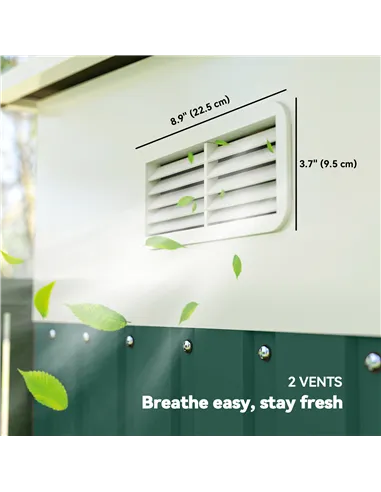 Outsunny Garden Metal Storage Shed Outdoor Metal Tool House with Double Sliding Doors and 2 Air Vents, 11.3x9.2ft, Green