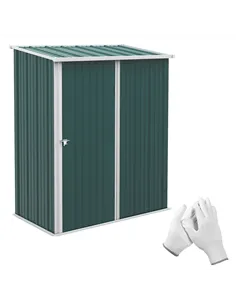 Outsunny 5.3 x 3.1ft Corrugated Steel Garden Shed - Green