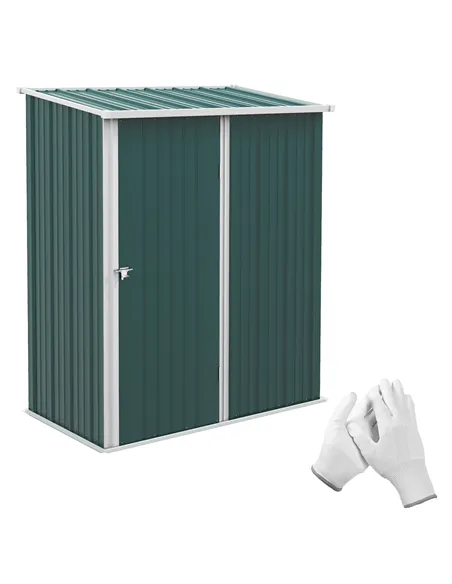 Outsunny 5.3 x 3.1ft Corrugated Steel Garden Shed - Green