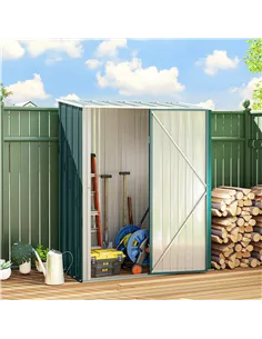 Outsunny 5.3 x 3.1ft Corrugated Steel Garden Shed - Green 2