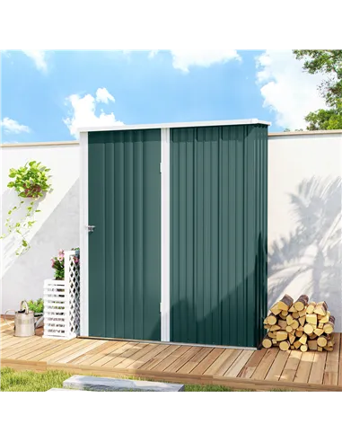 Outsunny 5.3 x 3.1ft Corrugated Steel Garden Shed - Green