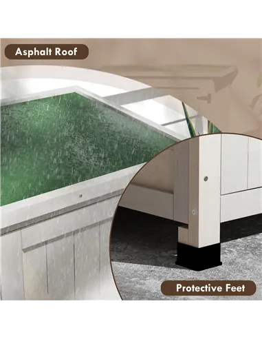 Outsunny 46.5 x 97cm Compact Wooden Storage Shed - Light Grey