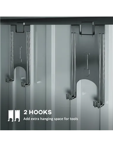 Outsunny 6.5 x 4FT Galvanised Metal Shed with Foundation Kit, Lockable Tool Garden Shed with Double Sliding Doors, Vents, Green