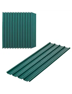Outsunny Set of 12 Corrugated Steel Roof Sheet Panels - Green