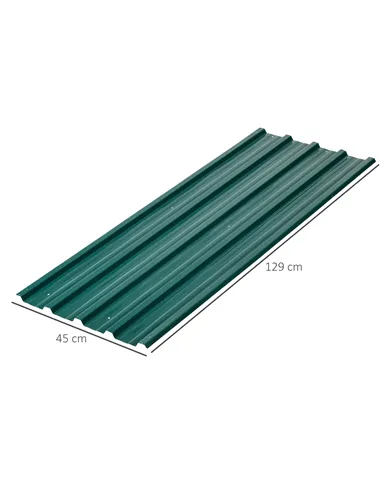 Outsunny Set of 12 Corrugated Steel Roof Sheet Panels - Green