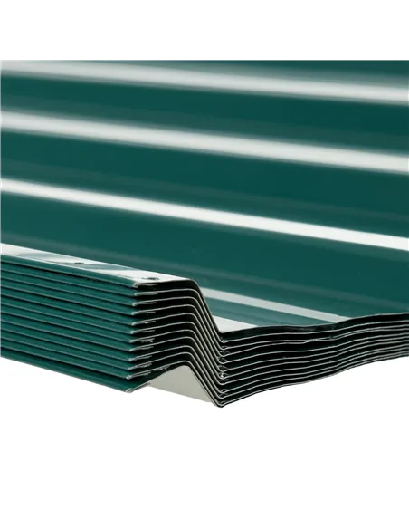 Outsunny Set of 12 Corrugated Steel Roof Sheet Panels - Green