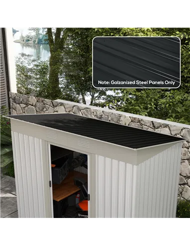 Outsunny Set of 12 Corrugated Steel Roof Sheet Panels - Dark Grey