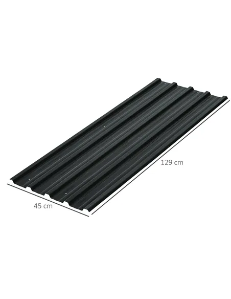 Outsunny Set of 12 Corrugated Steel Roof Sheet Panels - Dark Grey