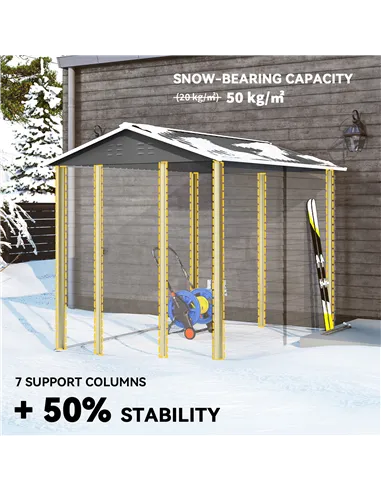 Outsunny 9x 6FT Metal Outdoor Garden Shed, Galvanised Tool Storage Shed w/ Sloped Roof, Lockable Door for Patio Lawn, Dark Grey