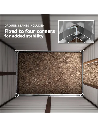 Outsunny 9x 6FT Metal Outdoor Garden Shed, Galvanised Tool Storage Shed w/ Sloped Roof, Lockable Door for Patio Lawn, Dark Grey