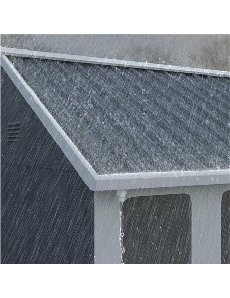 Outsunny 7 x 6ft Galvanised Garden Shed, with Latch - Dark Grey