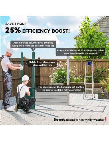 Outsunny 3.7 x 7.9ft Galvanised Steel Shed, with Latched Door and Padlock - Green