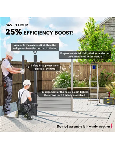 Outsunny 3.7 x 7.9ft Galvanised Steel Shed, with Latched Door and Padlock - Grey