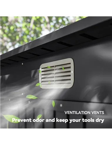 Outsunny 3.7 x 7.9ft Galvanised Steel Shed, with Latched Door and Padlock - Grey