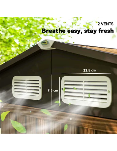 Outsunny 4 x 6ft Galvanised Steel Garden Shed, with Lock and Gloves - Oak