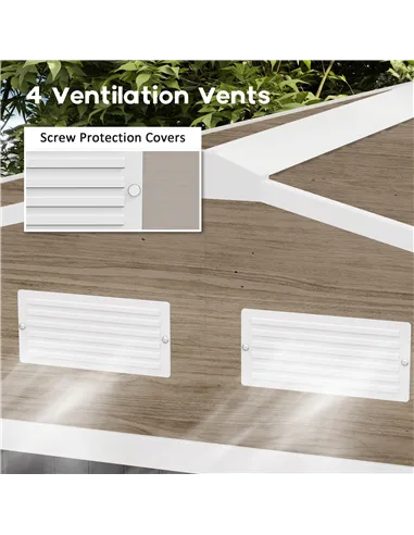 Outsunny 9 x 6ft Steel Garden Shed, Outdoor Storage Tool House with Vents, Foundation and Lockable Double Doors, Brown