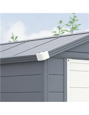 Outsunny 4.4ft x 6.2ft Aluminium Frame and Plastic Wall Shed, with Foundation - Grey