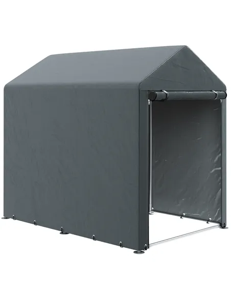 Outsunny 179 x 120cm Temporary Garden Shed, with Accessories - Dark Grey