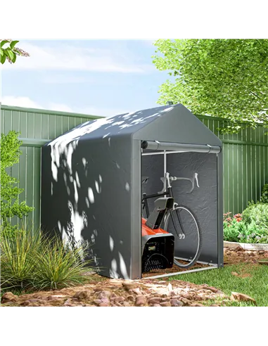 Outsunny 179 x 120cm Temporary Garden Shed, with Accessories - Dark Grey