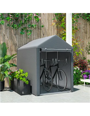 Outsunny 179 x 120cm Temporary Garden Shed, with Accessories - Dark Grey