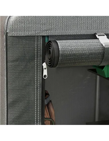 Outsunny 179 x 120cm Temporary Garden Shed, with Accessories - Dark Grey