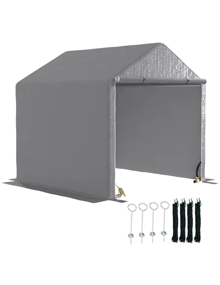 Outsunny 2 x 2m Garden Fabric Storage Tent - Grey