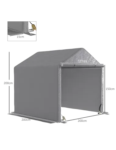 Outsunny 2 x 2m Garden Fabric Storage Tent - Grey
