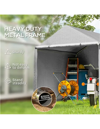 Outsunny 2 x 2m Garden Fabric Storage Tent - Grey