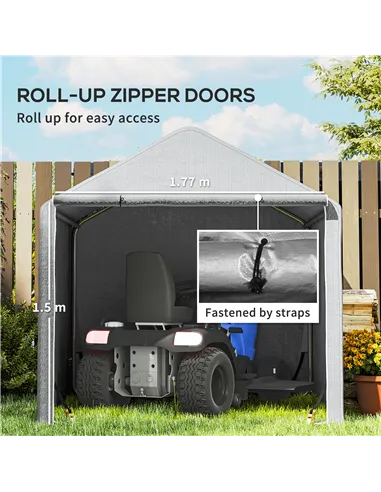 Outsunny 2 x 2m Garden Fabric Storage Tent - Grey