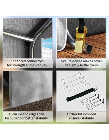 Outsunny 2 x 2m Garden Fabric Storage Tent - Grey