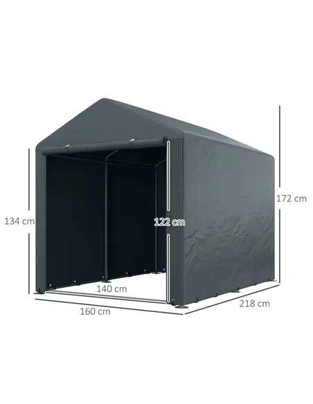 Outsunny 2.2 x 1.6 m Outdoor Storage Tent, with Accessories - Dark Grey