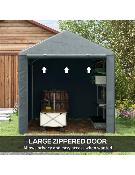 Outsunny 2.2 x 1.6 m Outdoor Storage Tent, with Accessories - Dark Grey