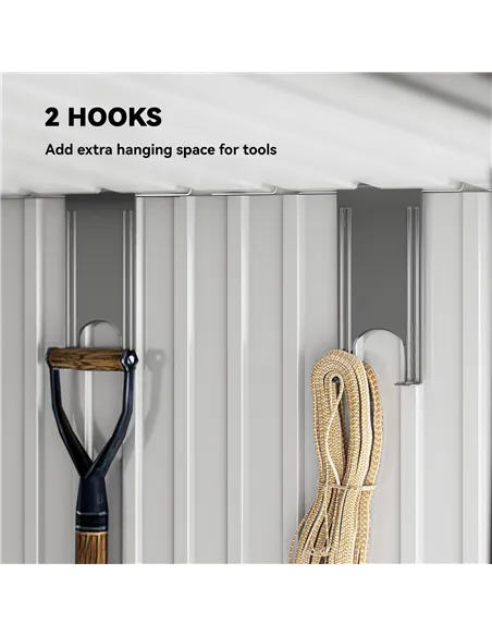 Outsunny 6.5 x 4FT Galvanised Metal Shed with Foundation Kit, Lockable Tool Garden Shed with Double Sliding Doors, Vents, Light 