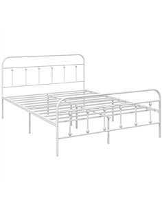 HOMCOM King Size Minimalistic Metal Bed Frame - White