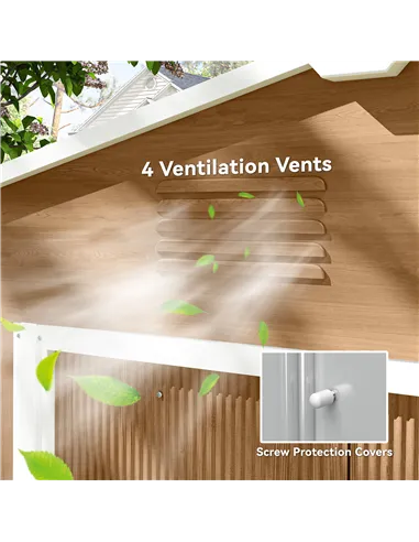 Outsunny 8 x 6ft Galvanised Steel Shed, with Double Door - Brown